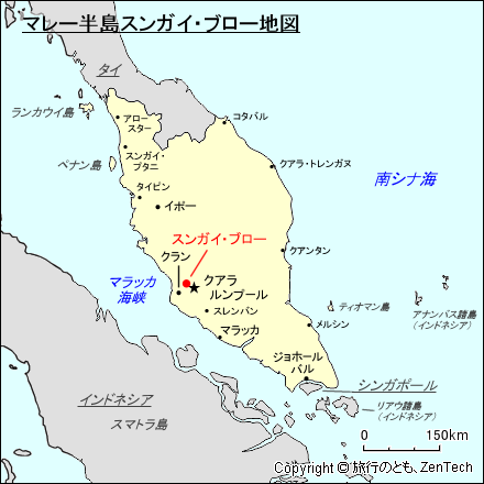 マレー半島スンガイ・ブロー地図