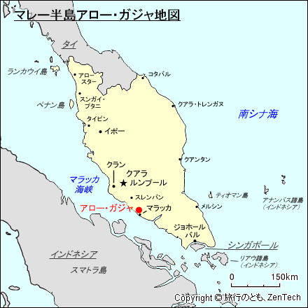 マレー半島アロー・ガジャ地図