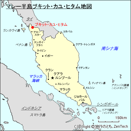 マレー半島ブキット・カユ・ヒタム地図