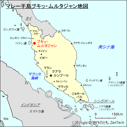 マレー半島ブキッ・ムルタジャン地図