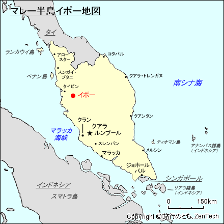 マレー半島イポー地図