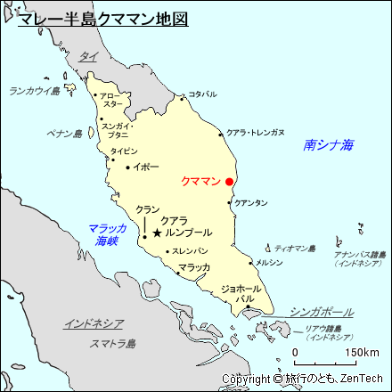 マレー半島クママン地図