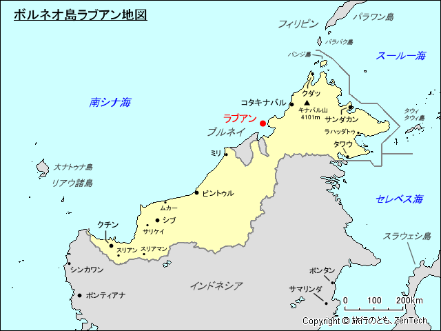 ボルネオ島ラブアン地図