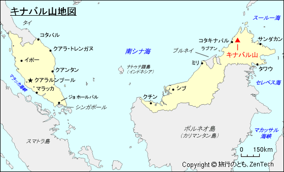 キナバル山地図