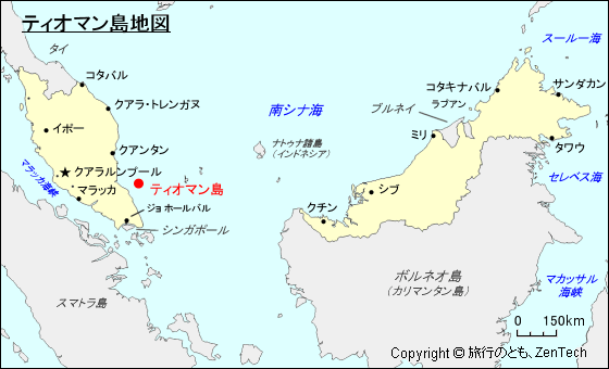 ティオマン島地図