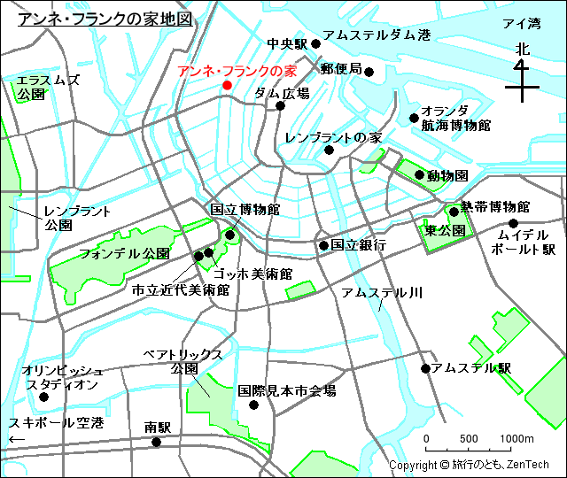 アンネ・フランクの家地図
