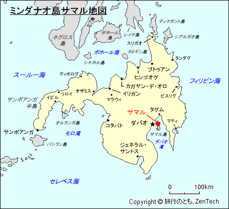 ミンダナオ島サマル地図