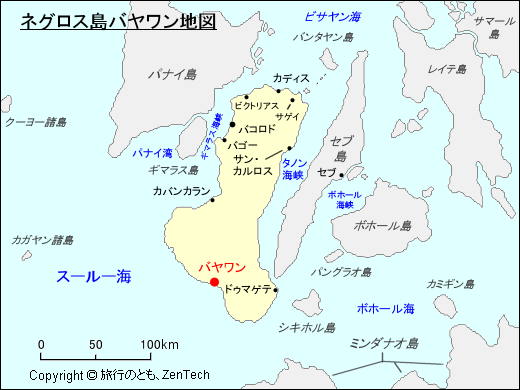 ネグロス島バヤワン地図