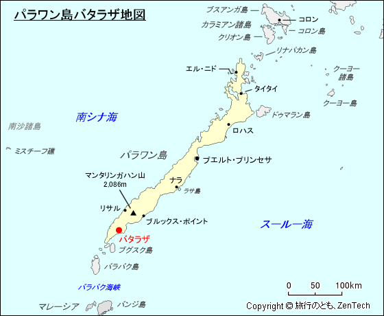 パラワン島バタラザ地図