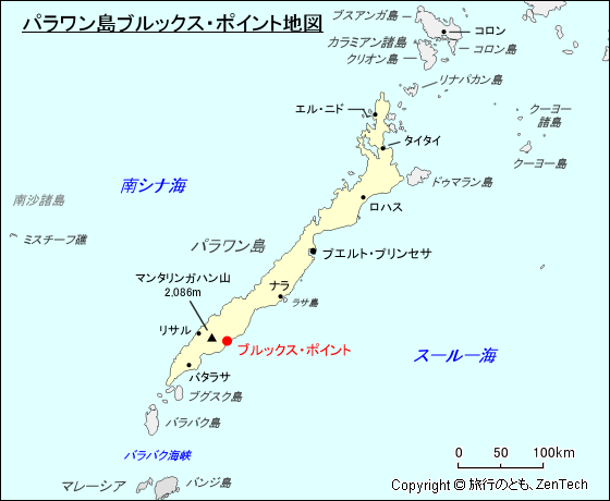 パラワン島ブルックス・ポイント地図