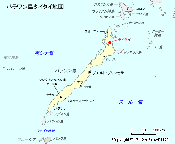 パラワン島タイタイ地図