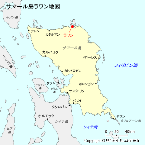 サマール島ラワン地図