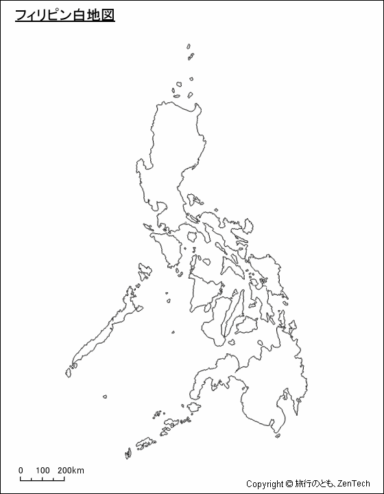 フィリピン白地図 旅行のとも Zentech