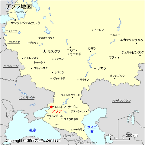 ヨーロッパ・ロシア地域アゾフ地図