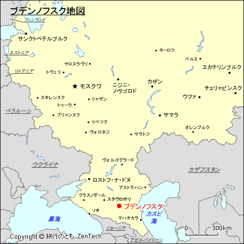 ヨーロッパ・ロシア地域ブデンノフスク地図