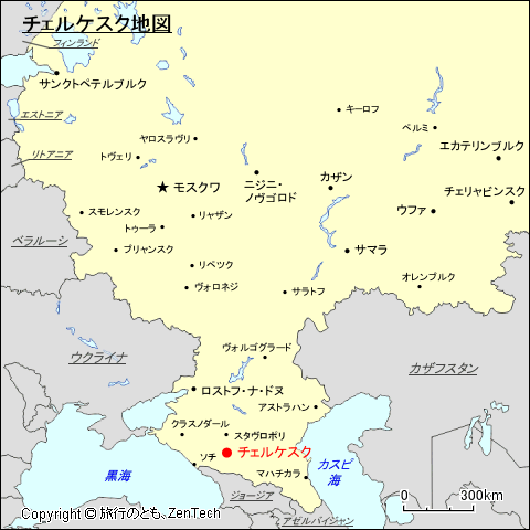 ヨーロッパ・ロシア地域チェルケスク地図