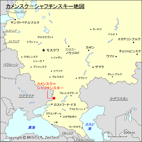 ヨーロッパ・ロシア地域カメンスク＝シャフチンスキー地図