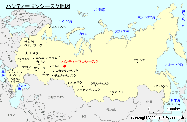 ハンティ＝マンシースク地図