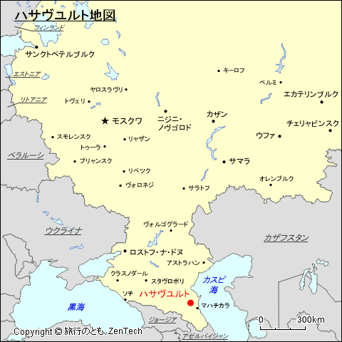 ヨーロッパ・ロシア地域ハサヴユルト地図