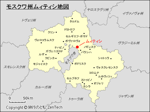 モスクワ州ムィティシ地図