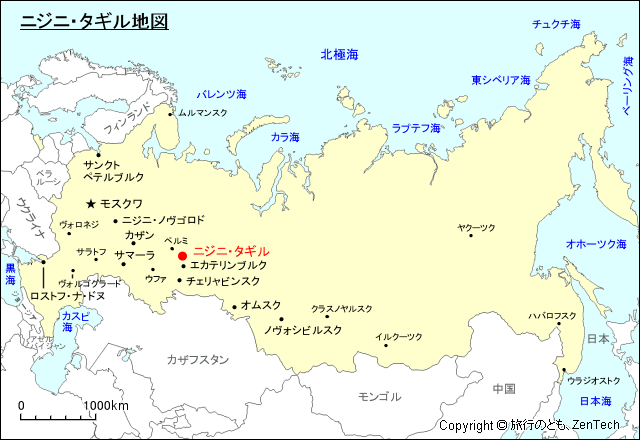 ニジニ・タギル地図