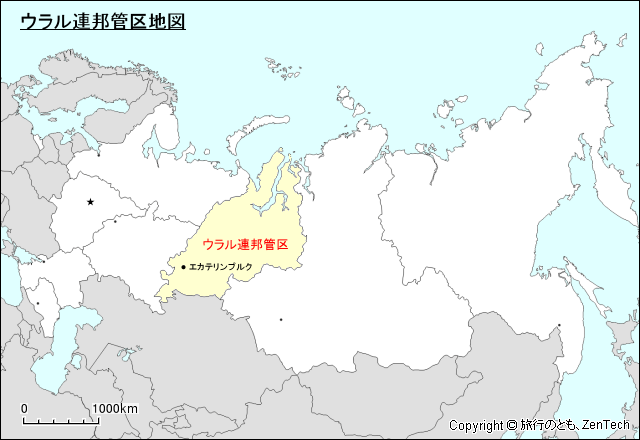 ウラル連邦管区地図
