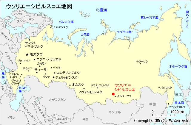 ウソリエ＝シビルスコエ地図