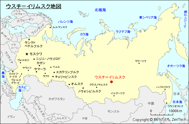 ウスチ＝イリムスク地図