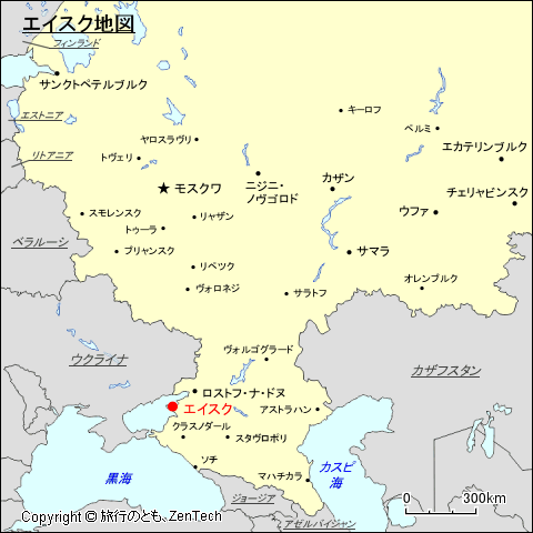 ヨーロッパ・ロシア地域エイスク地図