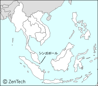 東南アジアにおけるシンガポール地図