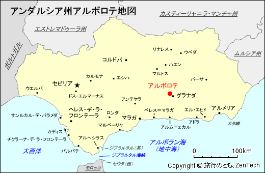 アンダルシア州アルボロテ地図