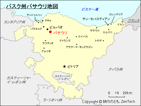 バスク州バサウリ地図