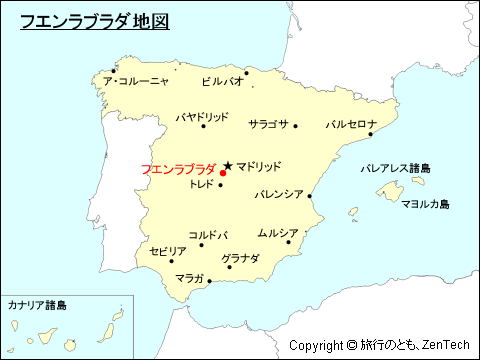 スペインにおけるフエンラブラダ地図