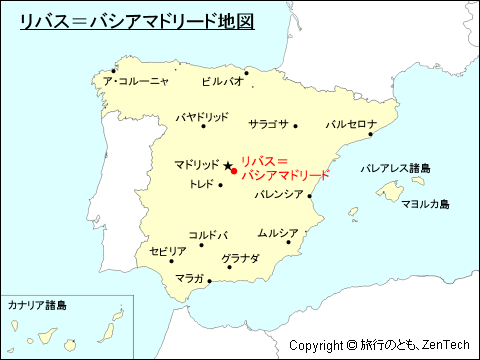 スペインにおけるリバス＝バシアマドリード地図