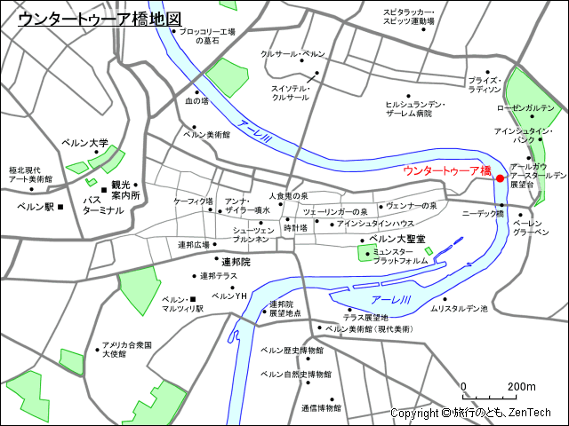 ウンタートゥーア橋地図