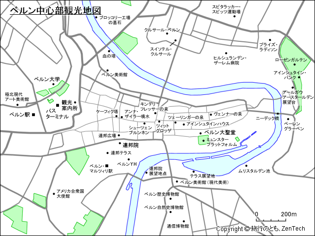 ベルン中心部観光地図