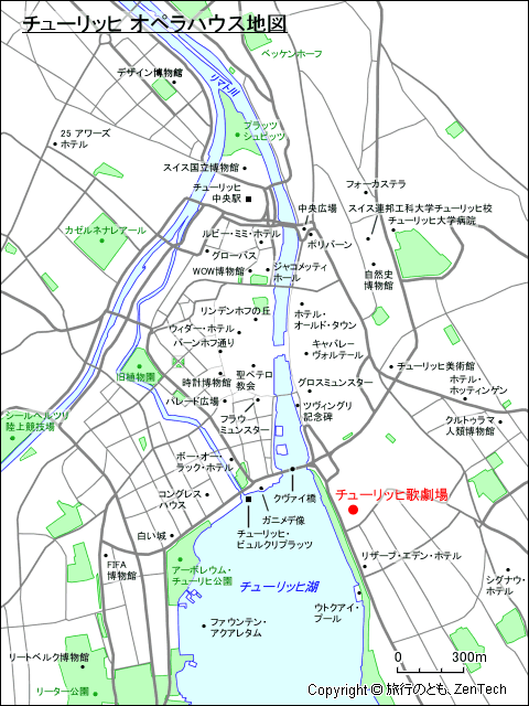 チューリッヒ オペラハウス地図