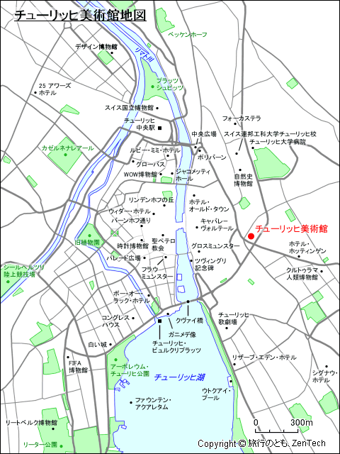 チューリッヒ美術館地図