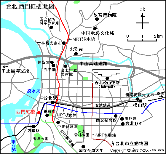 台北 西門紅楼 地図