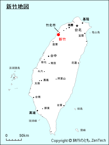 台湾における新竹地図