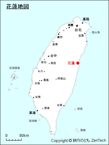 台湾における花蓮地図