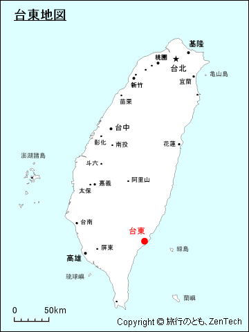 台湾における台東地図