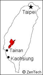台南の場所が判る台湾地図