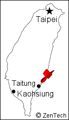 台東の場所が判る台湾地図