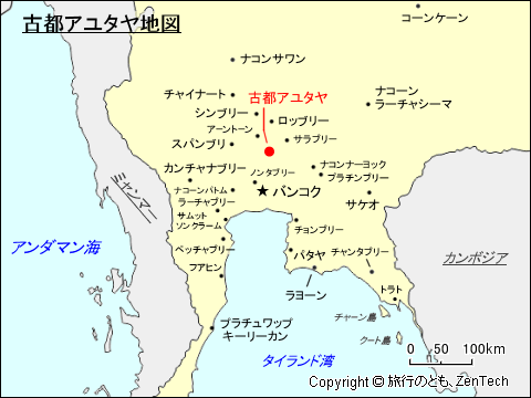 古都アユタヤ地図
