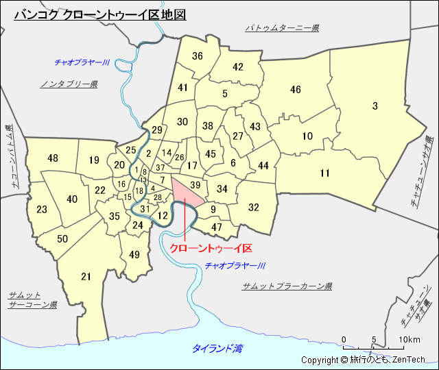 バンコク クローントゥーイ区地図