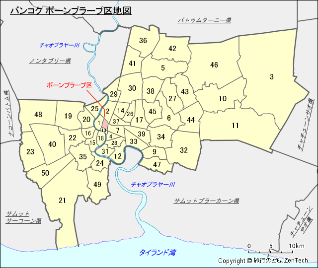 バンコク ポーンプラープ区地図
