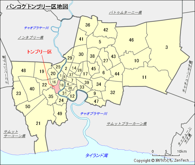 バンコク トンブリー区地図