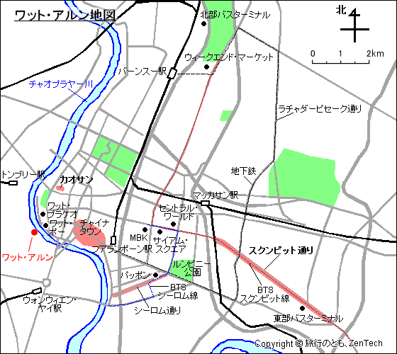 ワット・アルン地図