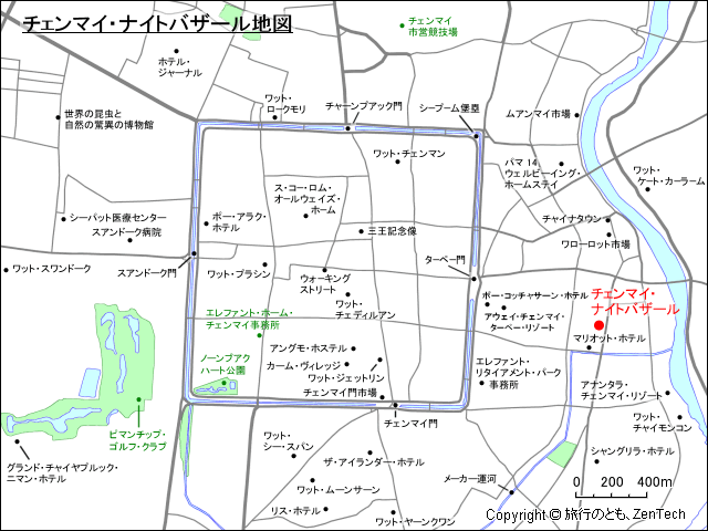 チェンマイ・ナイトバザール地図